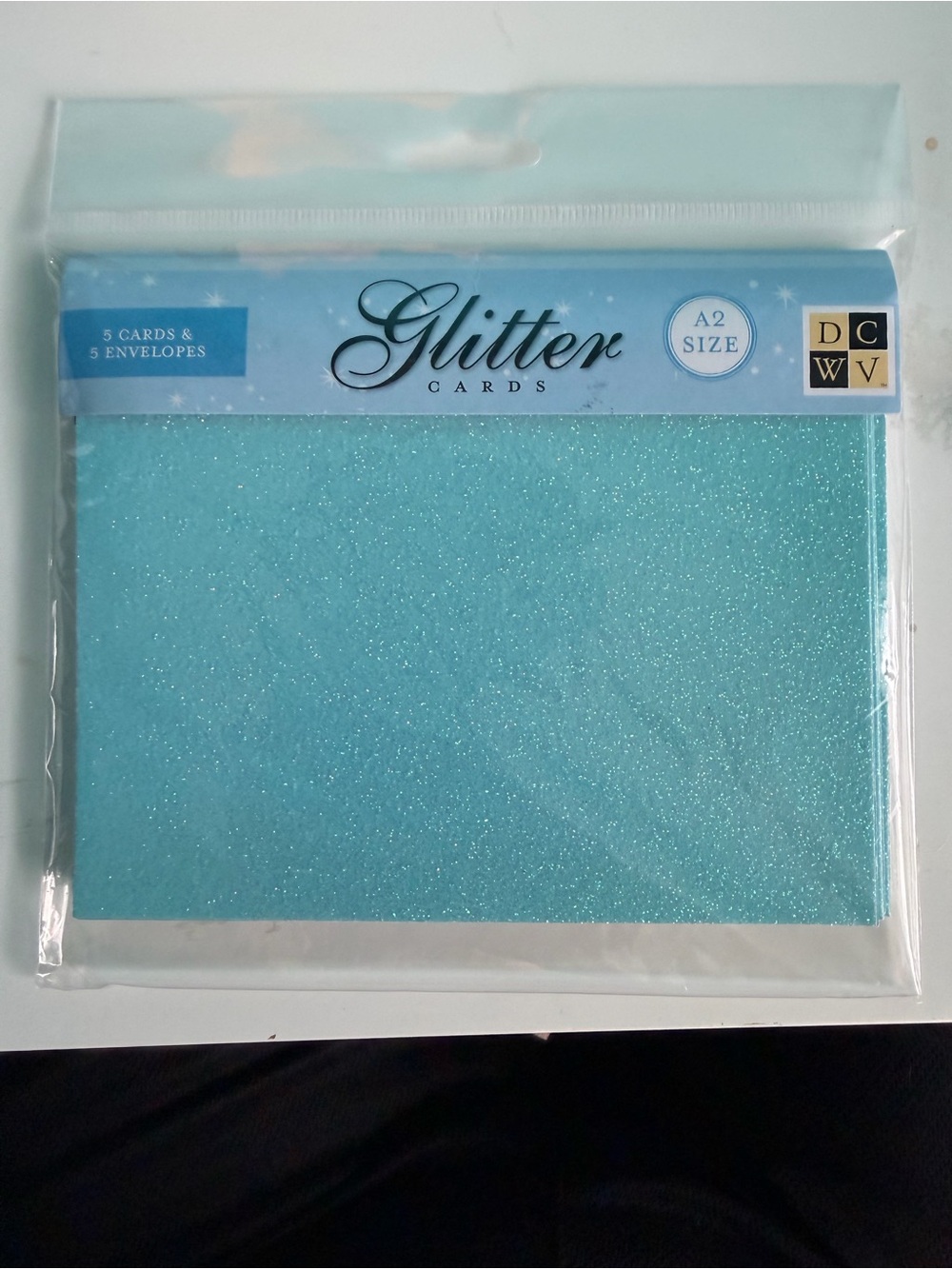 DCWV A2 Glitter Solid-Blue Blue Cards & Envelopes Set, CM-028-00008